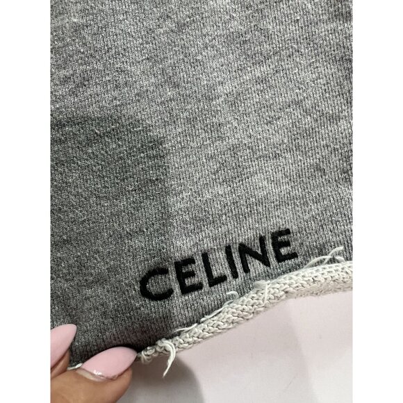 Celine Paris Logo Sweat Shorts in Grey - Picture 2 of 5